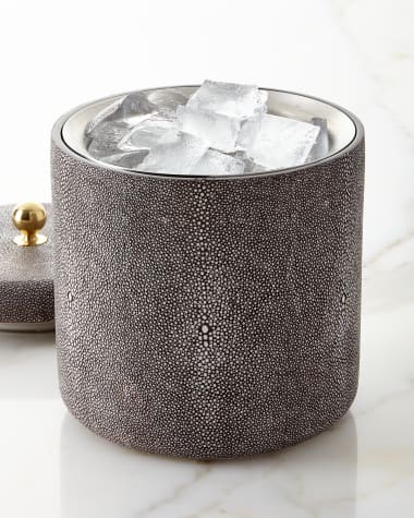 AERIN Faux Shagreen Ice Bucket, Chocolate