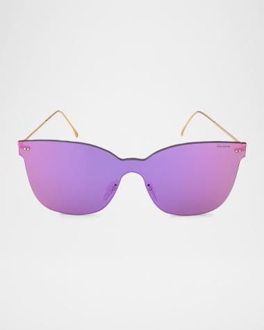 Illesteva Purple and Pink Mirror Rimless Aviator Sunglasses Illesteva | Accessories | Illesteva Purple And Pink Mirror  main image 2
