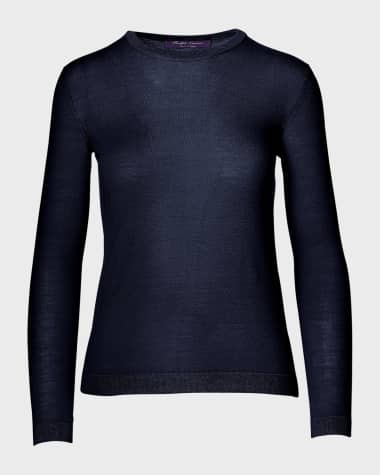 Ralph Lauren Collection Crewneck Long-Sleeve Cashmere Jersey Sweater