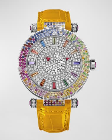 Franck Muller Unisex 42mm 18K White Gold Double Mystery Quarte Saisons Watch