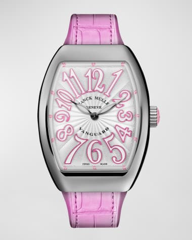 Franck Muller 35mm Lady Vanguard Watch with Pink Alligator Strap