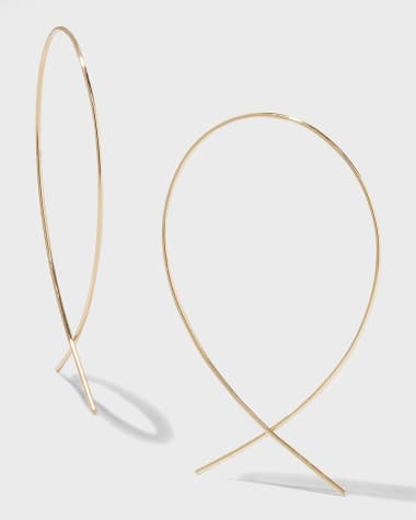 D Wire Hoop Earrings in Gold - 3 ½