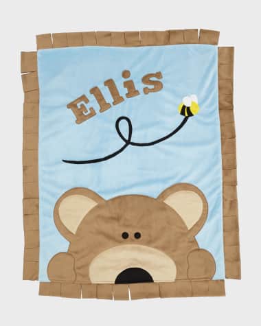 Boogie Baby Personalized Peek-a-Boo Bear Plush Blanket, Brown