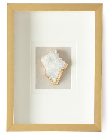 Neiman Marcus Natural Crystal in Golden Frame, Green