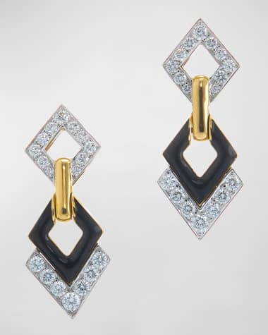 David Webb Diamond Double Drop Earrings