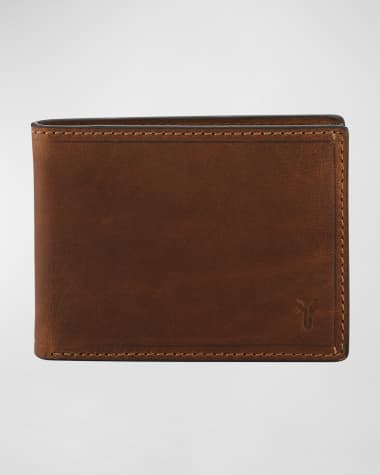 Neiman Marcus Ostrich Bi-Fold Wallet, Brown