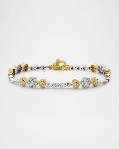 Stambolian Happiness Two-Tone Gold and Diamond Heart Cluster Bracelet