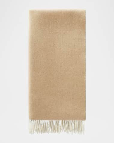 Loro Piana Cashmere Sciarpa Two-Tone Fringe-Trim Scarf
