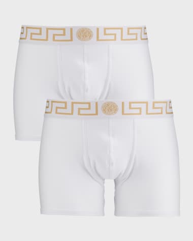 Versace Two-Pack Greca Border Long Boxer Trunks