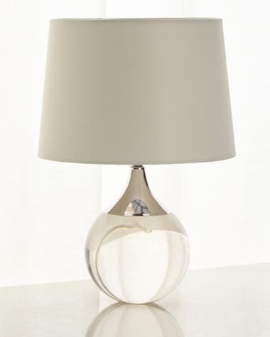 Neiman Marcus Fluted Crystal Ball Lamp