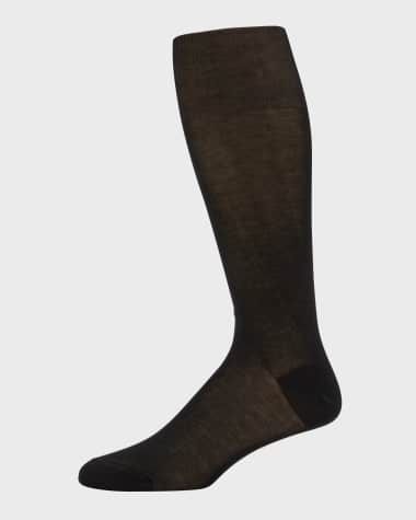 Bresciani Men's Knit Over-Calf Socks