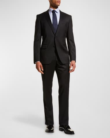 BOSS Men's Stretch-Wool Basic Two-Piece Suit, Black