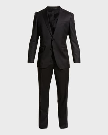 BOSS Men's Stretch-Wool Basic Two-Piece Suit, Black