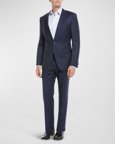 BOSS Men's Wool Basic Two-Piece Suit, Blue