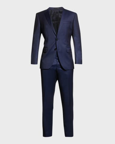 BOSS Men's Wool Basic Two-Piece Suit, Blue