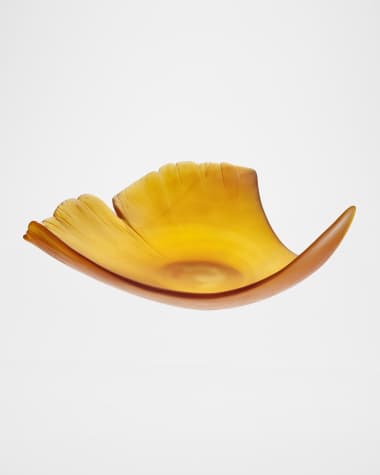 Daum Large Ginko Leaf, Amber