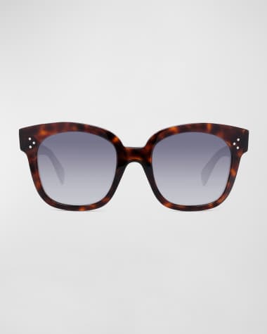 Celine Square Polarized Acetate Sunglasses, Blue Pattern