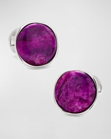 LOUIS VUITTON: silver and Purple Grid Cufflinks at 1stDibs