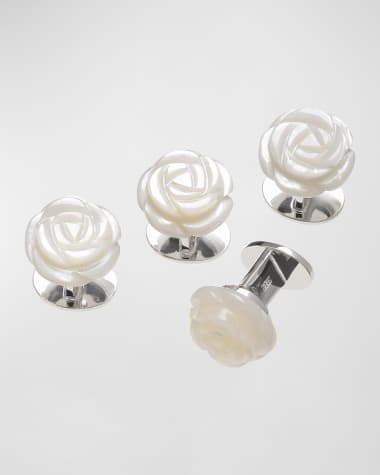 Jan Leslie Men's Mother-of-Pearl Rose Shirt Studs