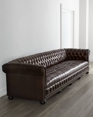 Old Hickory Tannery Executive 93"L Chesterfield Sofa
