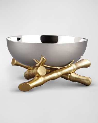 L'Objet Bambou 24K Gold-Plated Bowl, 6" Round