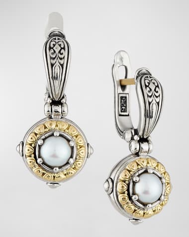 Konstantino Silver/Gold Pearl Drop Earrings