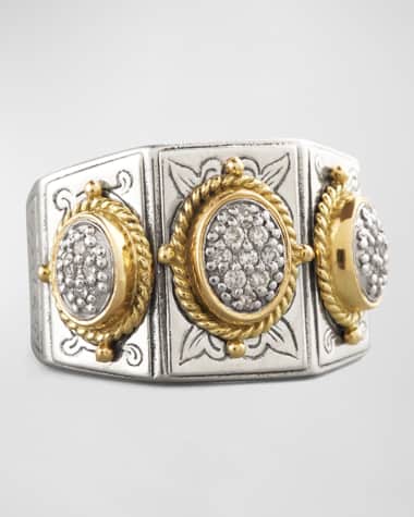 Konstantino Three-Stone Pave Ring
