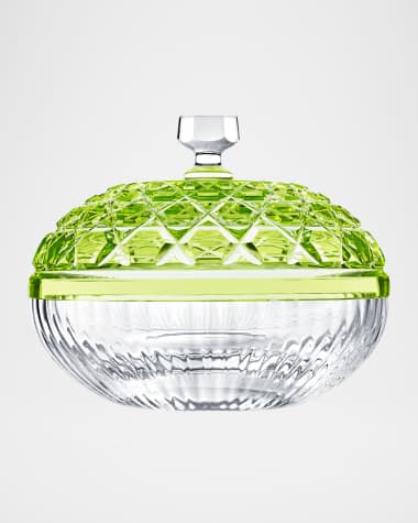 Saint Louis Crystal Royal Small Box, Chartreuse