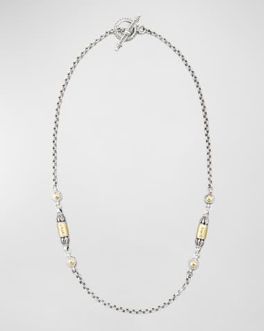 Konstantino Gold Bullet-Station Necklace, 18"L