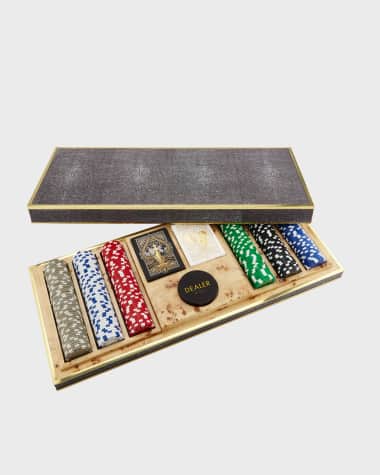 AERIN Faux Shagreen Poker Set