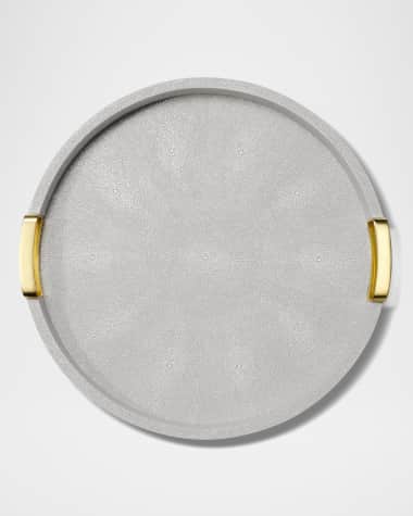 AERIN Carina Faux Shagreen Small Round Tray