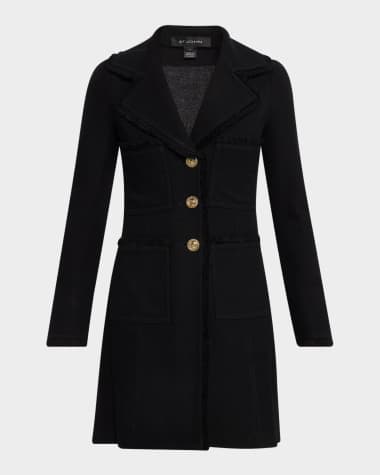 St. John Milano Pique Fit and Flare Topper Coat