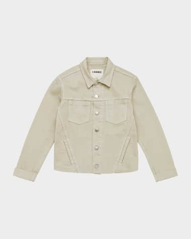 L'Agence Janelle Slim Cropped Jean Jacket with Raw Hem