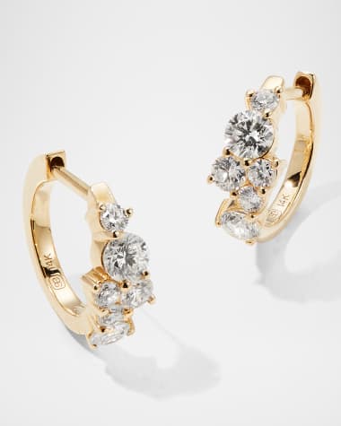 Sydney Evan Cocktail 14k Gold Diamond Huggie Hoop Earrings