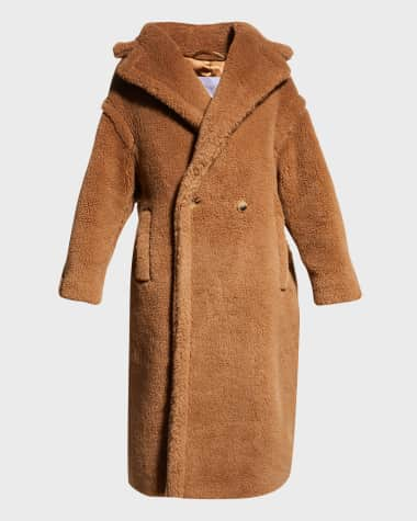 Max Mara Double-Breasted Camel Hair Blend Teddy Coat