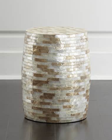 Neiman Marcus Capiz Barrel Garden Stool