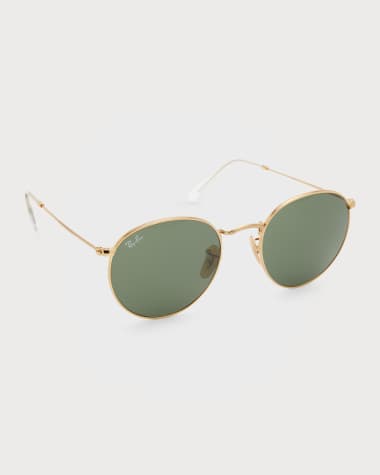 Ray-Ban Round Monochromatic Metal Sunglasses