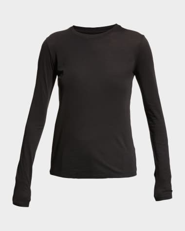 Vince Essential Long-Sleeve Crewneck Tee