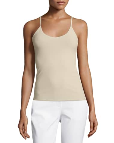 Lafayette 148 New York Mesh Jersey V-Neck Tank