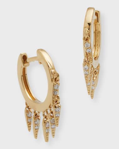 Sydney Evan 14k Diamond Fringe Huggie Hoop Earrings