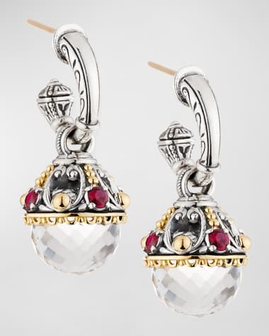 Konstantino Pythia Corundum & Crystal Drop Earrings