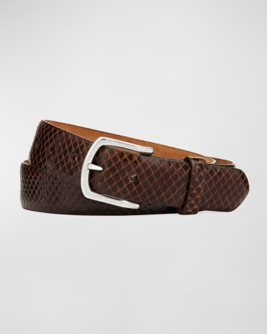 W. Kleinberg Men's Anaconda Snakeskin Belt
