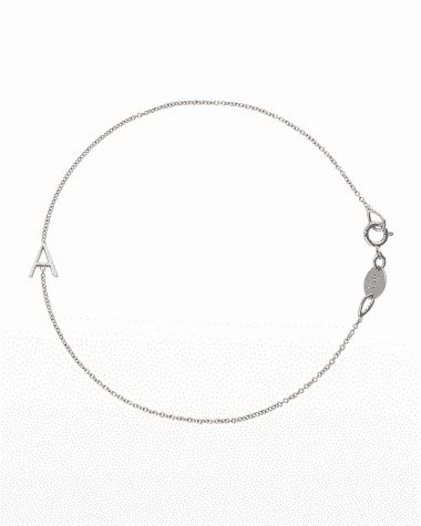 Maya Brenner Designs 14k White Gold Letter Bracelet