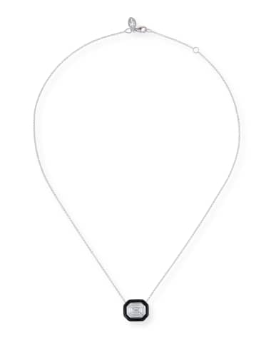 Nikos Koulis 18k White Gold Oui Diamond & Enamel Necklace