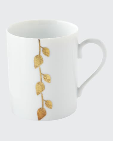 Haviland & Parlon Daphne Gold-Leaf Mug, White