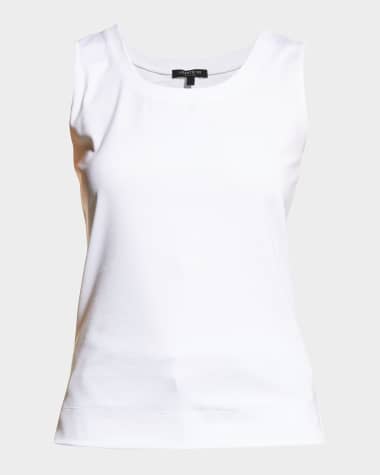 Lafayette 148 New York Stretch Cotton Scoop Neck Tank