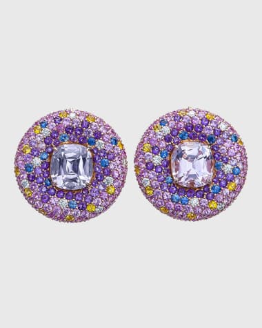 Margot McKinney Jewelry 18k Kunzite Button Earrings