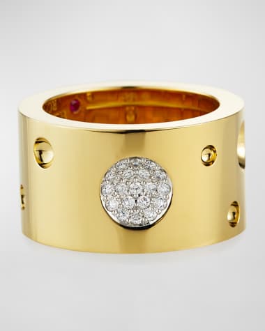 Roberto Coin 18K White Gold Diamond Double-Crisscross Ring, Size 5-8