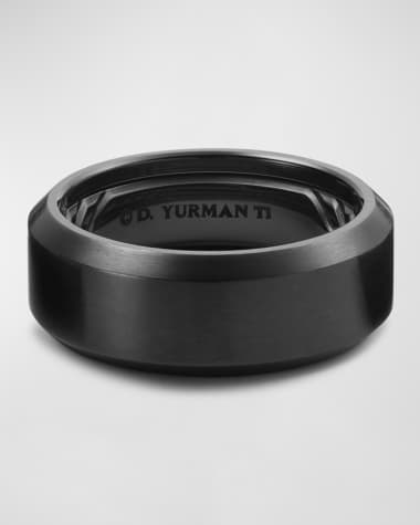 David Yurman Men's Streamline Beveled Band Ring in Black Titanium, 8.5mm