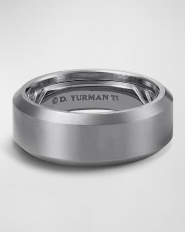 David Yurman Men's Streamline Beveled Band Ring in Gray Titanium, 8.5mm